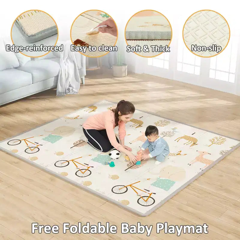 Baby Playpen with Mat 59 x71 In Playpen for Babies and Toddlers, Indoor & Outdoor Activity Center, Safety Baby Fence
