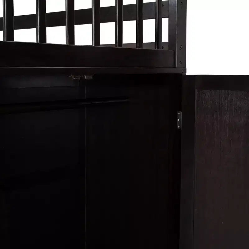 Twin-Twin over Full L-Shaped Bunk Bed with Wardrobe Space, Solid Wood Staircase Bunk Bed with Portable Desk