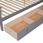 Twin-Twin over Full L-Shaped Bunk Bed with Wardrobe Space, Solid Wood Staircase Bunk Bed with Portable Desk
