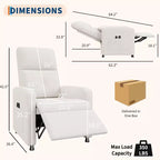 Power Recliner Chair, Ergonomic Linen Single Sofa with Padded Seat & 2 Side Pockets, Adjustable Electric Recliner for Living Room, Bedroom