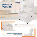 Power Recliner Chair, Ergonomic Linen Single Sofa with Padded Seat & 2 Side Pockets, Adjustable Electric Recliner for Living Room, Bedroom