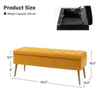 Storage Bench with Nailhead Trim and Button-tufted for Bedroom - Black