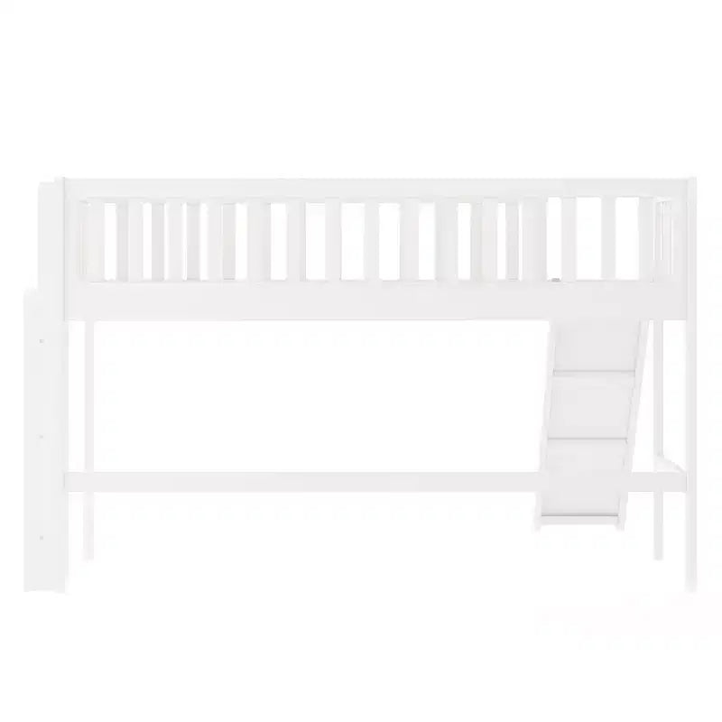 77.4IN Twin/Full Size Kids Loft Bed with Slide, Twin Bed with Safety Guardrail and Ladder, Bed Frames for Kids Room, Play Room