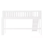 77.4IN Twin/Full Size Kids Loft Bed with Slide, Twin Bed with Safety Guardrail and Ladder, Bed Frames for Kids Room, Play Room