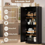Kitchen Pantry Cabinet, Freestanding White Pantry Storage Cabinet, 60 Cupboard, Tall Bathroom Storage Cabinet