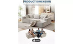 108 Modular Cloud Sectional Couch with Chaise | Fluffy Compressed L Shaped Sofa for Living Room | Sofa Bed Design, Beige