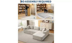 108 Modular Cloud Sectional Couch with Chaise | Fluffy Compressed L Shaped Sofa for Living Room | Sofa Bed Design, Beige
