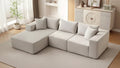 GustoWave 108 Modular Cloud Sectional Couch with Chaise | Fluffy Compressed L Shaped Sofa for Living Room | Sofa Bed Design,Beige