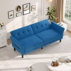 89 Futon Sofa Bed, Convertible Sleeper Sofa with Adjustable Backrest & Armrest, Modern Futon Couch Bed