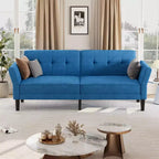 89 Futon Sofa Bed, Convertible Sleeper Sofa with Adjustable Backrest & Armrest, Modern Futon Couch Bed