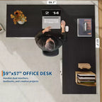 L-Shaped Executive Desk (60)  Farmhouse Office Corner Desk with File Drawers & Adjustable Storage Cabinet, Ideal for Home Office or Study