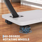 End Table with Rolling Wheels, Small Bed Stand, Wooden 360 Rotating TV Tray, for Living Room, Bedroom