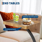 End Table with Rolling Wheels, Small Bed Stand, Wooden 360 Rotating TV Tray, for Living Room, Bedroom