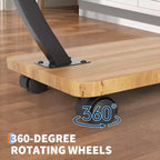 End Table with Rolling Wheels, Small Bed Stand, Wooden 360 Rotating TV Tray, for Living Room, Bedroom