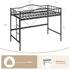 Loft Bed Twin Size with Ladder & Full Safety Guardrail, Heavy Duty Metal Twin Loft Bed 400 Lbs Load Capacity, Space-Saving