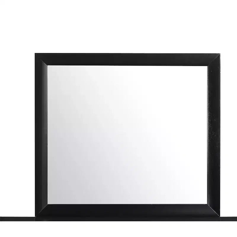 Black Mirror with Sleek Wood Frame Large Modern Mirror for Bedroom Dresser or Wall Display