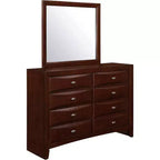 Black Mirror with Sleek Wood Frame Large Modern Mirror for Bedroom Dresser or Wall Display