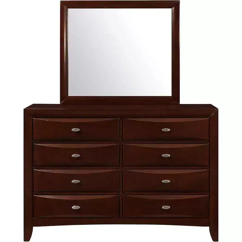 Black Mirror with Sleek Wood Frame Large Modern Mirror for Bedroom Dresser or Wall Display