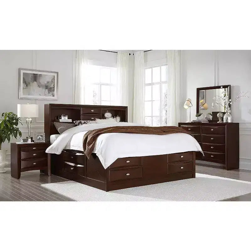 Black Mirror with Sleek Wood Frame Large Modern Mirror for Bedroom Dresser or Wall Display