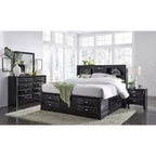 Black Mirror with Sleek Wood Frame Large Modern Mirror for Bedroom Dresser or Wall Display