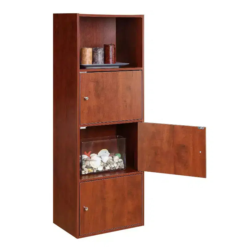 36 in H and 24 in.W Birch Wood Utility Storage Cabinets with 1 -Door and 2 Shelves