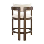 26" Upholstered Rubberwood Counter Height Barstools Walnut
