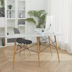 2 Plastic Dining Chairs with Wooden Legs Black -: Modern Style, 330 lbs Capacity
