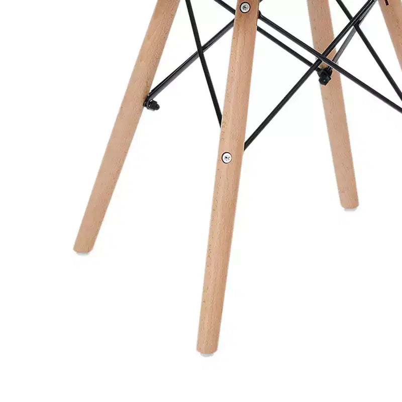 2 Plastic Dining Chairs with Wooden Legs Black -: Modern Style, 330 lbs Capacity