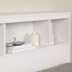 Bookcase Headboard Pure White - Laminated Particle Board, 5 Year Warranty