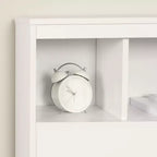 Bookcase Headboard Pure White - Laminated Particle Board, 5 Year Warranty