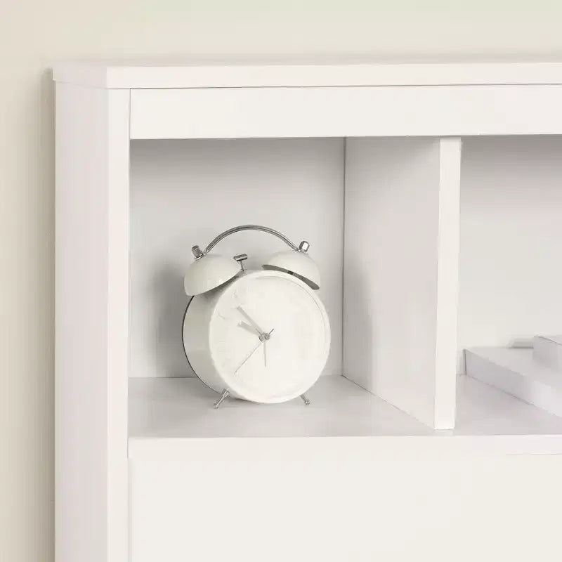 Bookcase Headboard Pure White - Laminated Particle Board, 5 Year Warranty
