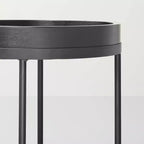 Wood & Metal Accent Side Table - Black