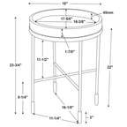 Wood & Metal Accent Side Table - Black