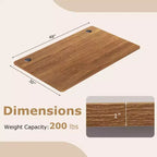 Universal Tabletop for Standard & Standing Desk Frame Walnut