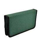 Zipper Closure Portable Disc CD DVD Storage Organizer Nylon Media Storage Racks 11.2x6x2 Black Green 1 Pc