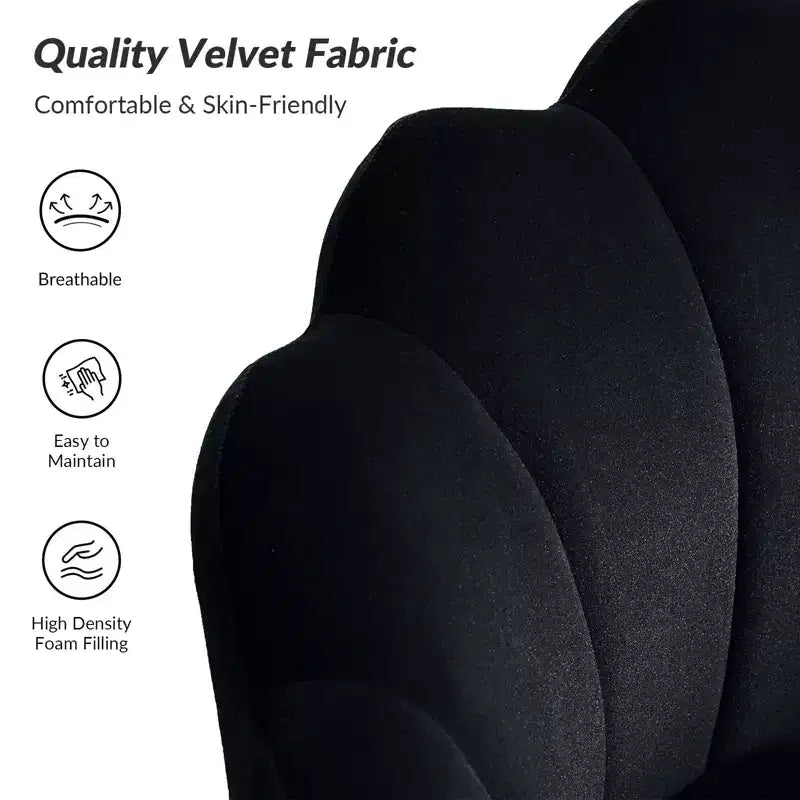 Living Room Accent Chair Comfy Barrel Chair with Golden Metal Legs