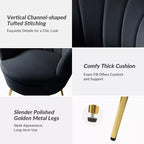 Living Room Accent Chair Comfy Barrel Chair with Golden Metal Legs