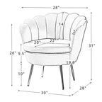 Living Room Accent Chair Comfy Barrel Chair with Golden Metal Legs