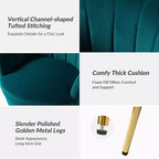 Living Room Accent Chair Comfy Barrel Chair with Golden Metal Legs