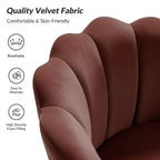 Living Room Accent Chair Comfy Barrel Chair with Golden Metal Legs