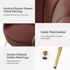 Living Room Accent Chair Comfy Barrel Chair with Golden Metal Legs