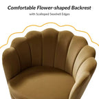 Living Room Accent Chair Comfy Barrel Chair with Golden Metal Legs