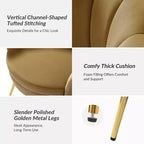 Living Room Accent Chair Comfy Barrel Chair with Golden Metal Legs