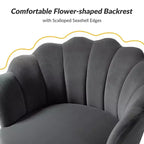 Living Room Accent Chair Comfy Barrel Chair with Golden Metal Legs