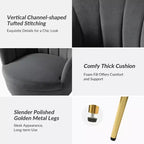 Living Room Accent Chair Comfy Barrel Chair with Golden Metal Legs