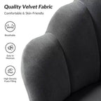 Living Room Accent Chair Comfy Barrel Chair with Golden Metal Legs