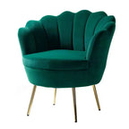 Living Room Accent Chair Comfy Barrel Chair with Golden Metal Legs
