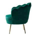 Living Room Accent Chair Comfy Barrel Chair with Golden Metal Legs