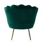 Living Room Accent Chair Comfy Barrel Chair with Golden Metal Legs
