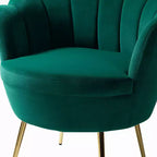 Living Room Accent Chair Comfy Barrel Chair with Golden Metal Legs